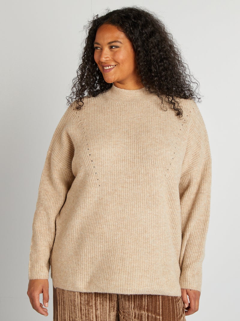 Jersey de cuello alto BEIGE - Kiabi