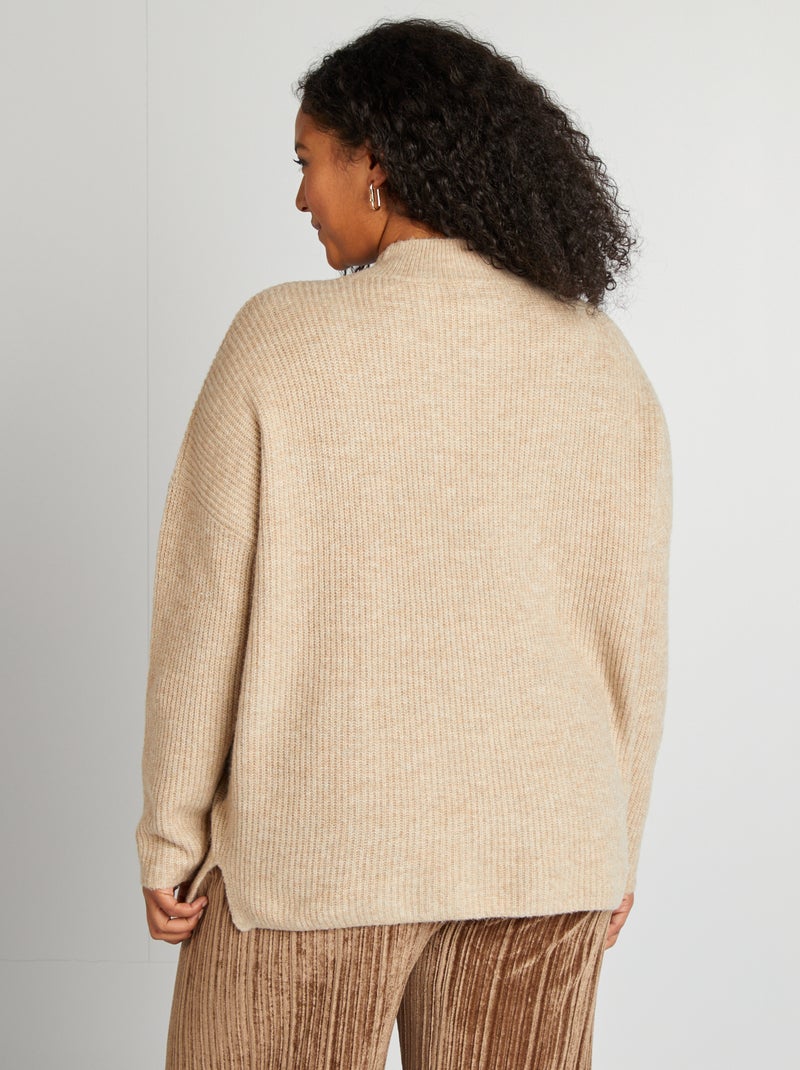 Jersey de cuello alto BEIGE - Kiabi