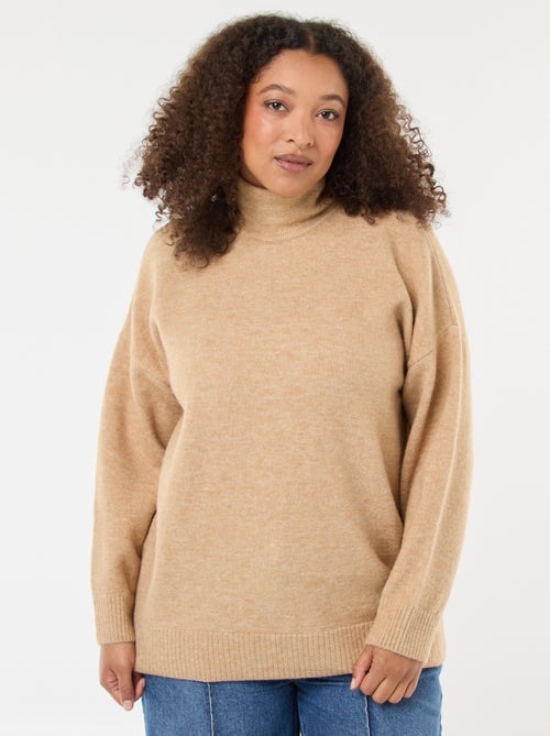 Jersey de cuello alto con abertura joya en la espalda - Kiabi