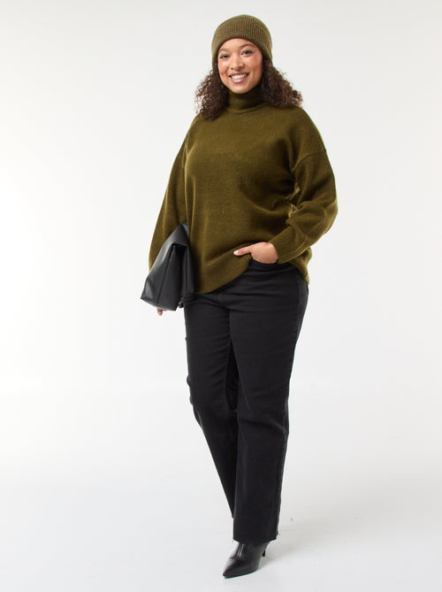 Jersey de cuello alto con abertura joya en la espalda - Kiabi