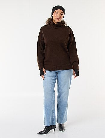 Jersey de cuello alto con abertura joya en la espalda