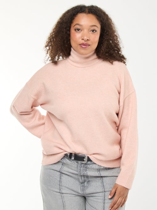 Jersey de cuello alto con abertura joya en la espalda - Kiabi