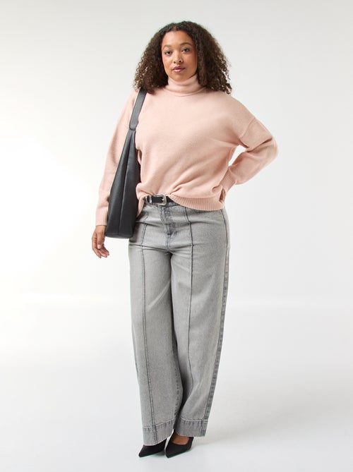 Jersey de cuello alto con abertura joya en la espalda - Kiabi