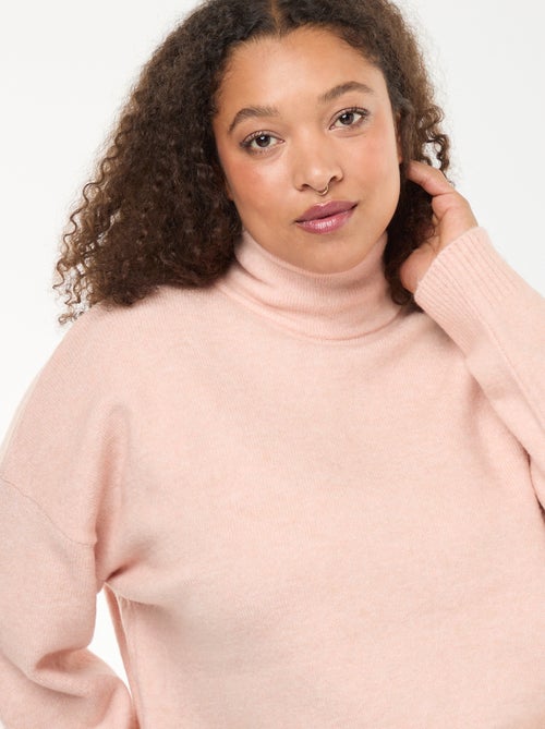 Jersey de cuello alto con abertura joya en la espalda - Kiabi