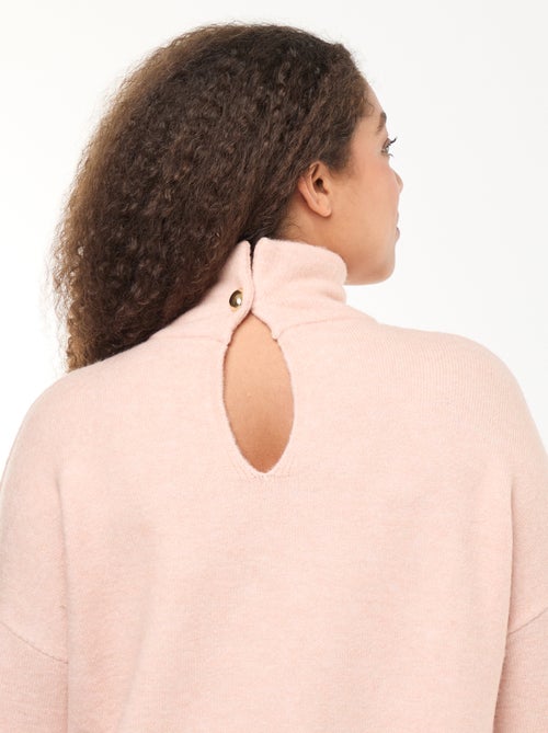 Jersey de cuello alto con abertura joya en la espalda - Kiabi