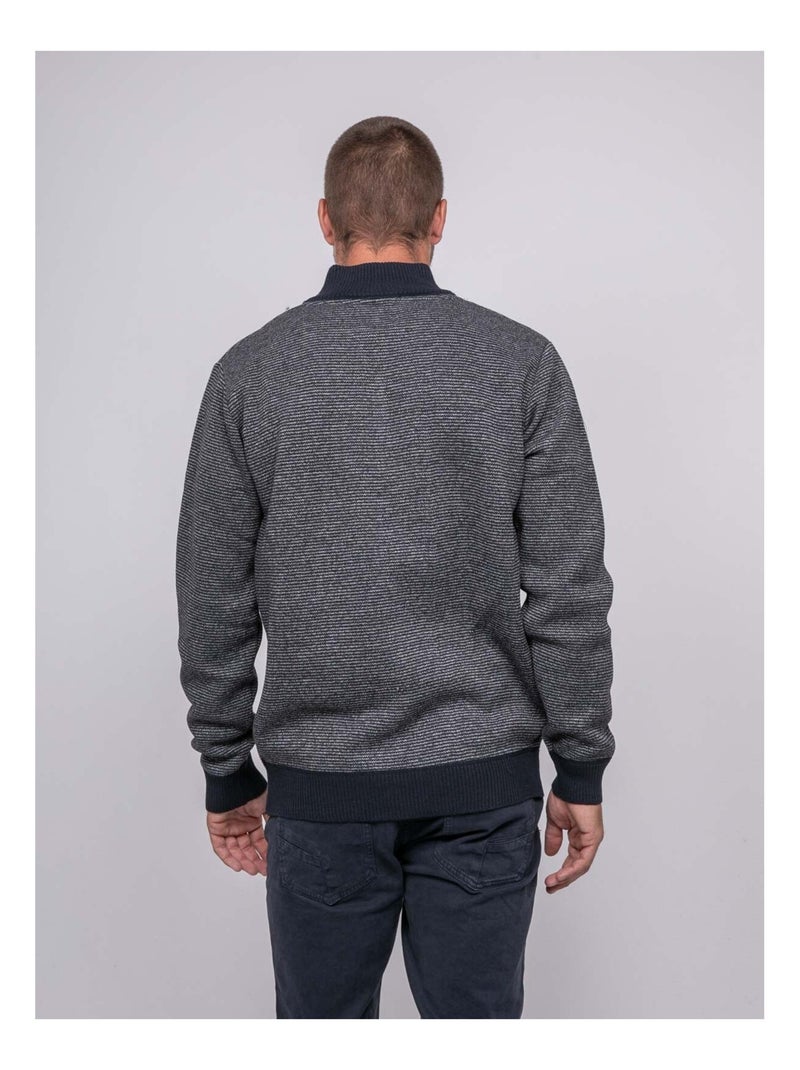 Jersey de cuello alto con botones LATOJACK Azul marino - Kiabi