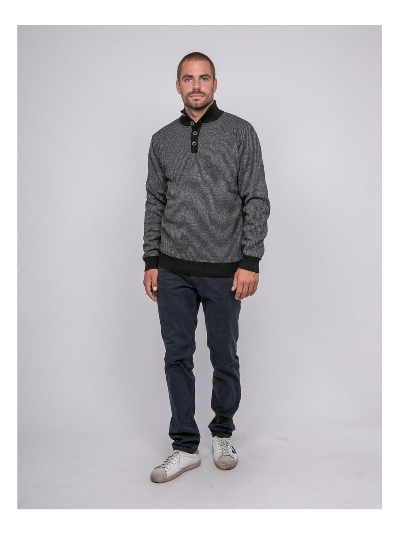 Jersey de cuello alto con botones LATOJACK Gris - Kiabi