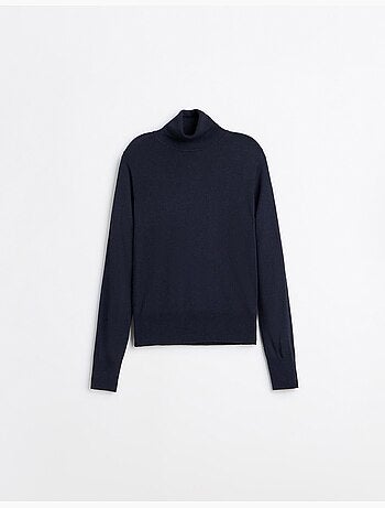 Jersey de cuello alto con cachemira, mo fashion