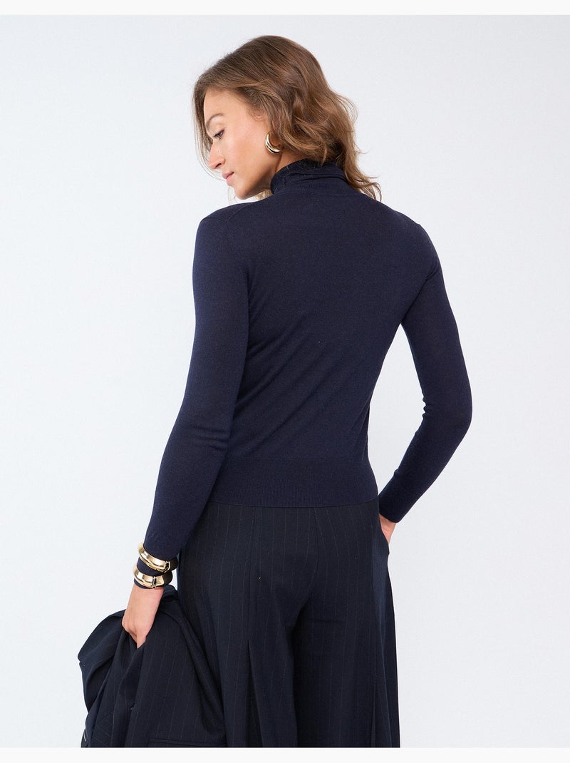 Jersey de cuello alto con cachemira, mo fashion Azul - Kiabi