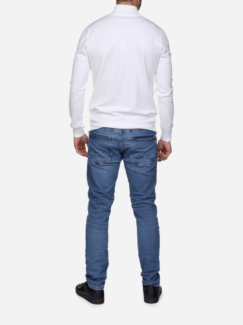 Jersey de cuello alto con cremallera - Kenzarro Blanco - Kiabi