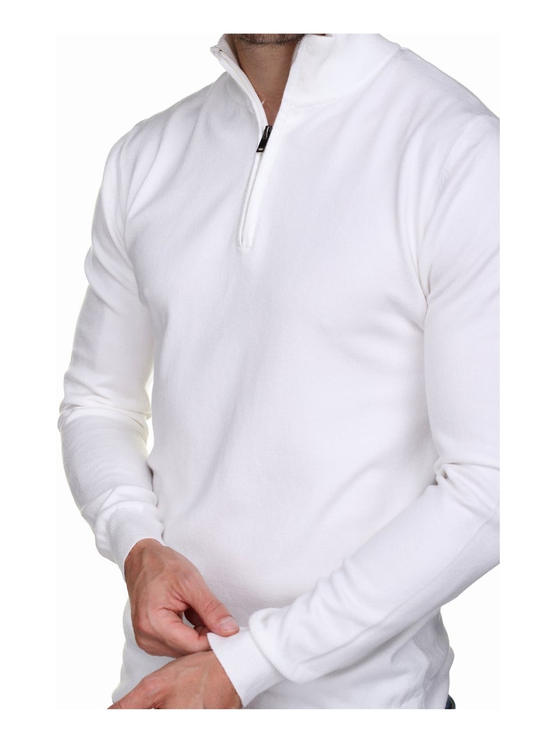 Jersey de cuello alto con cremallera - Kenzarro Blanco - Kiabi