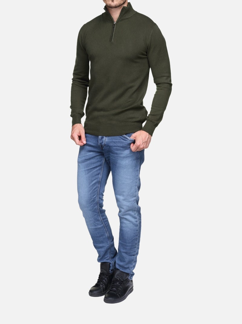 Jersey de cuello alto con cremallera - Kenzarro Caqui - Kiabi