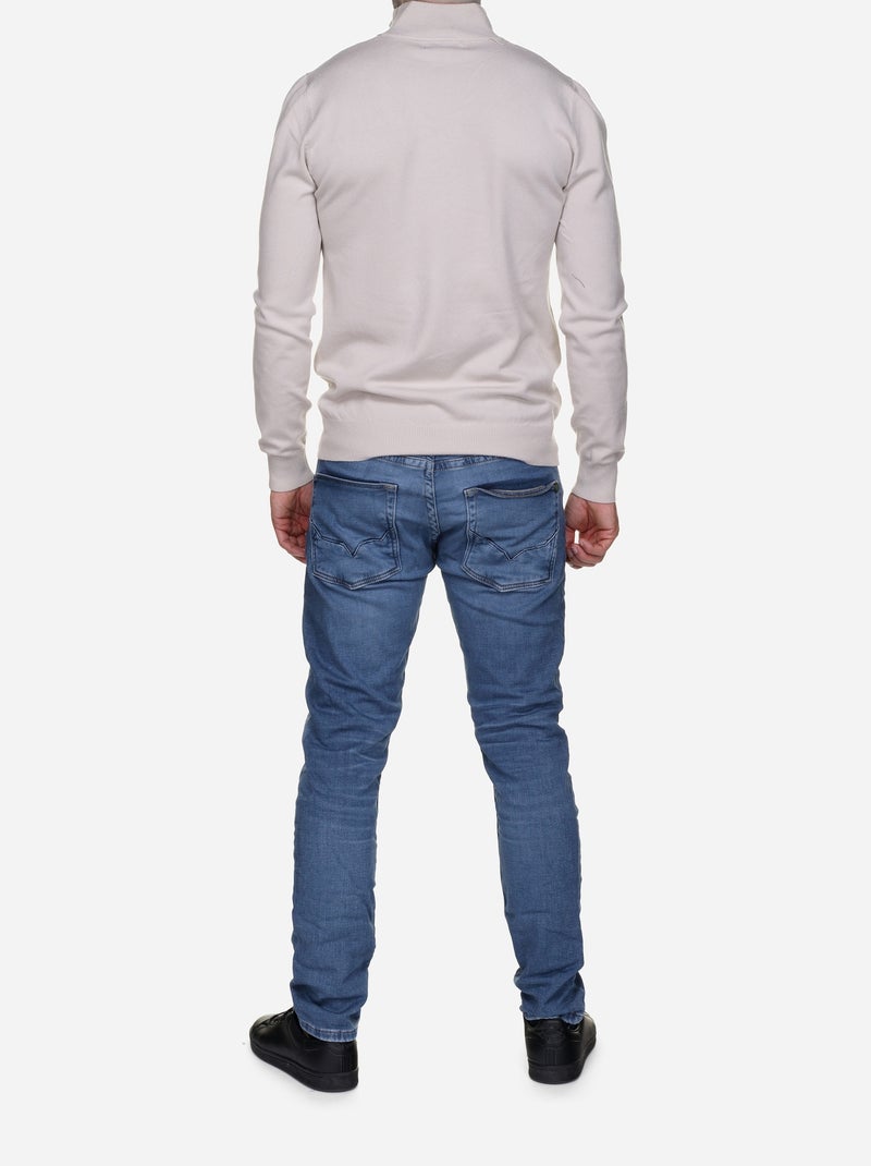 Jersey de cuello alto con cremallera - Kenzarro Crema - Kiabi