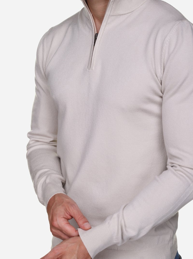 Jersey de cuello alto con cremallera - Kenzarro Crema - Kiabi