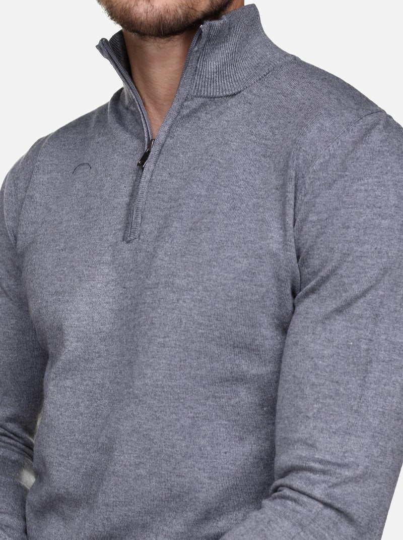 Jersey de cuello alto con cremallera - Kenzarro Gris claro - Kiabi