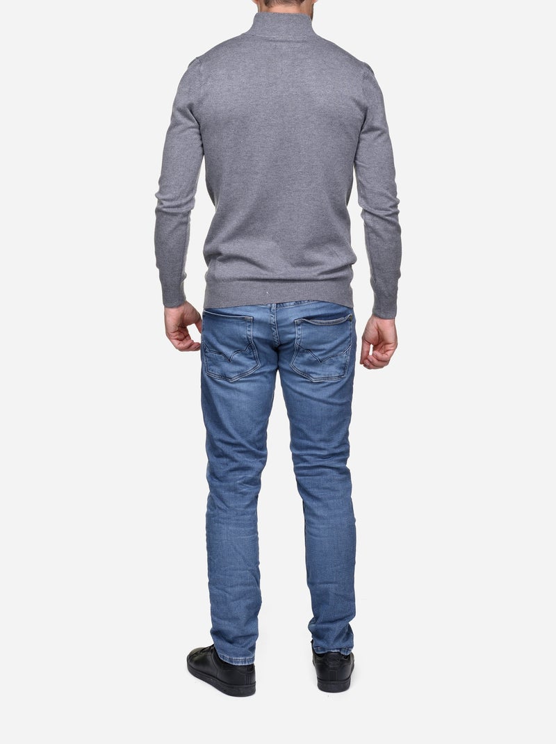 Jersey de cuello alto con cremallera - Kenzarro Gris claro - Kiabi