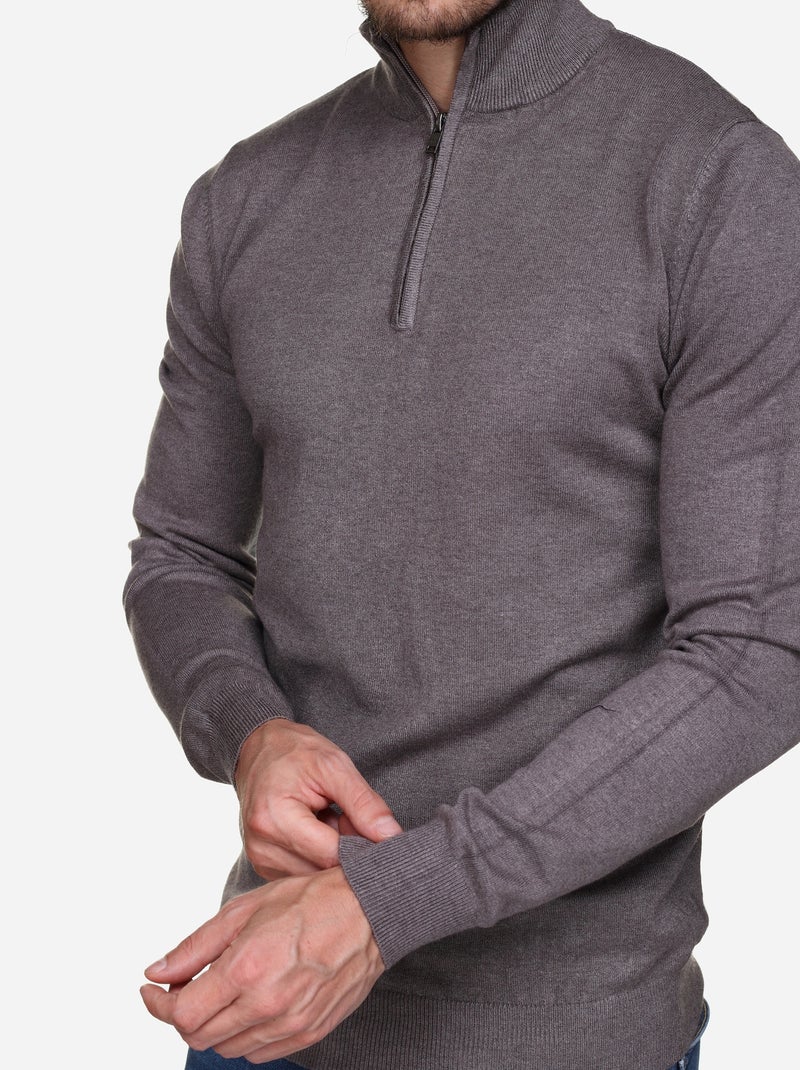 Jersey de cuello alto con cremallera - Kenzarro Marrón - Kiabi