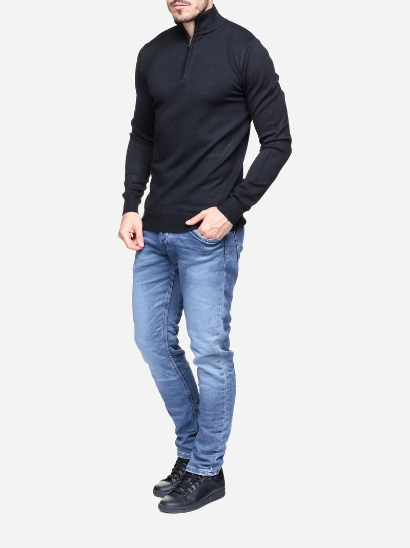 Jersey de cuello alto con cremallera - Kenzarro Negro - Kiabi