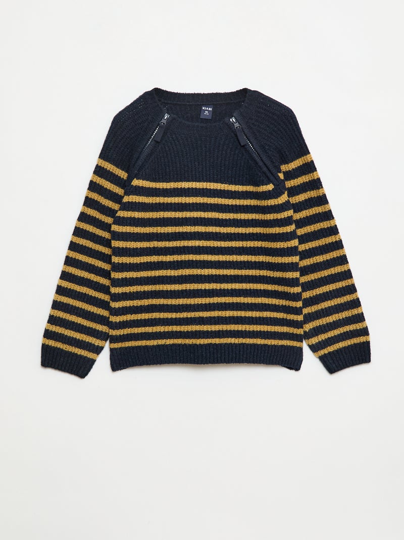 Jersey de cuello alto con doble abertura de cremallera - So Easy Azul - Kiabi