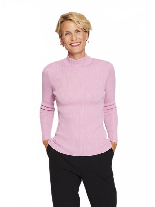 Jersey de cuello alto con lana merino - Afibel - Kiabi