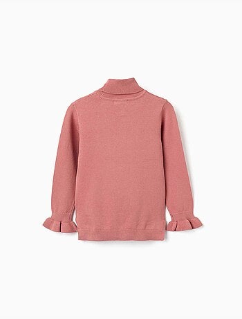 Jersey de cuello alto con puños con volantes