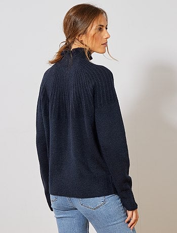 Jersey de cuello alto con volantes - Kiabi