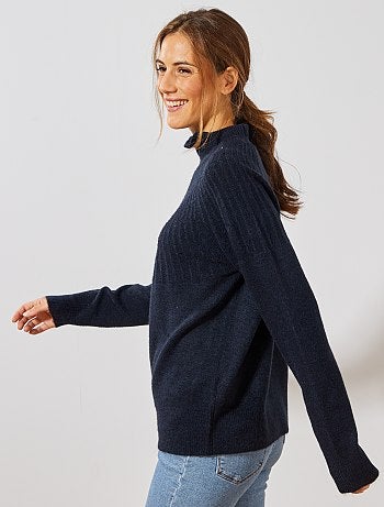 Jersey de cuello alto con volantes - Kiabi