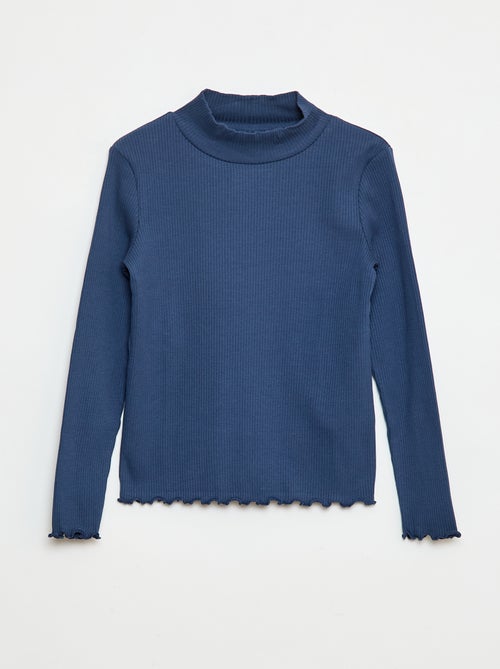 Jersey de cuello alto de canalé - Kiabi