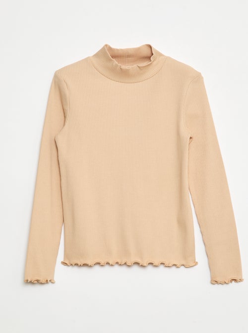 Jersey de cuello alto de canalé - Kiabi