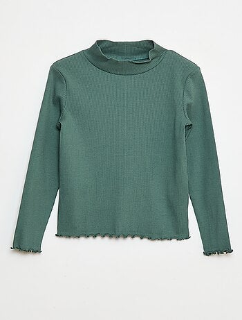 Jersey de cuello alto de canalé