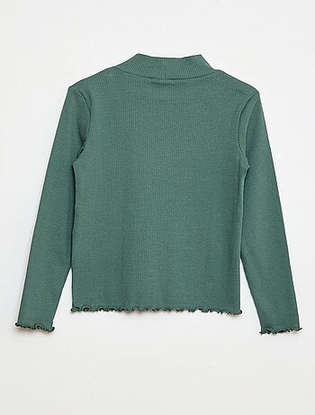 Jersey de cuello alto de canalé