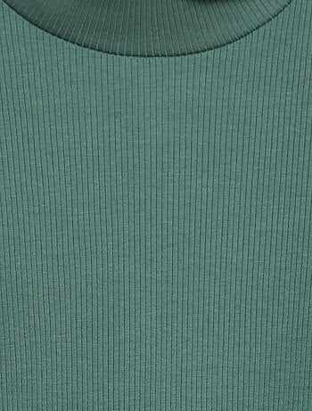 Jersey de cuello alto de canalé