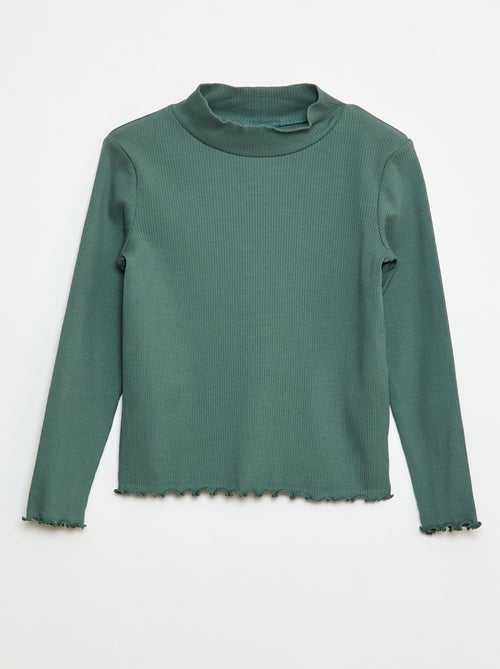 Jersey de cuello alto de canalé - Kiabi