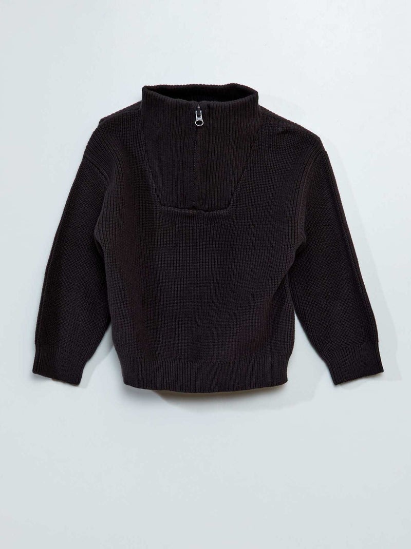 Jersey de cuello alto de punto perlado NEGRO - Kiabi