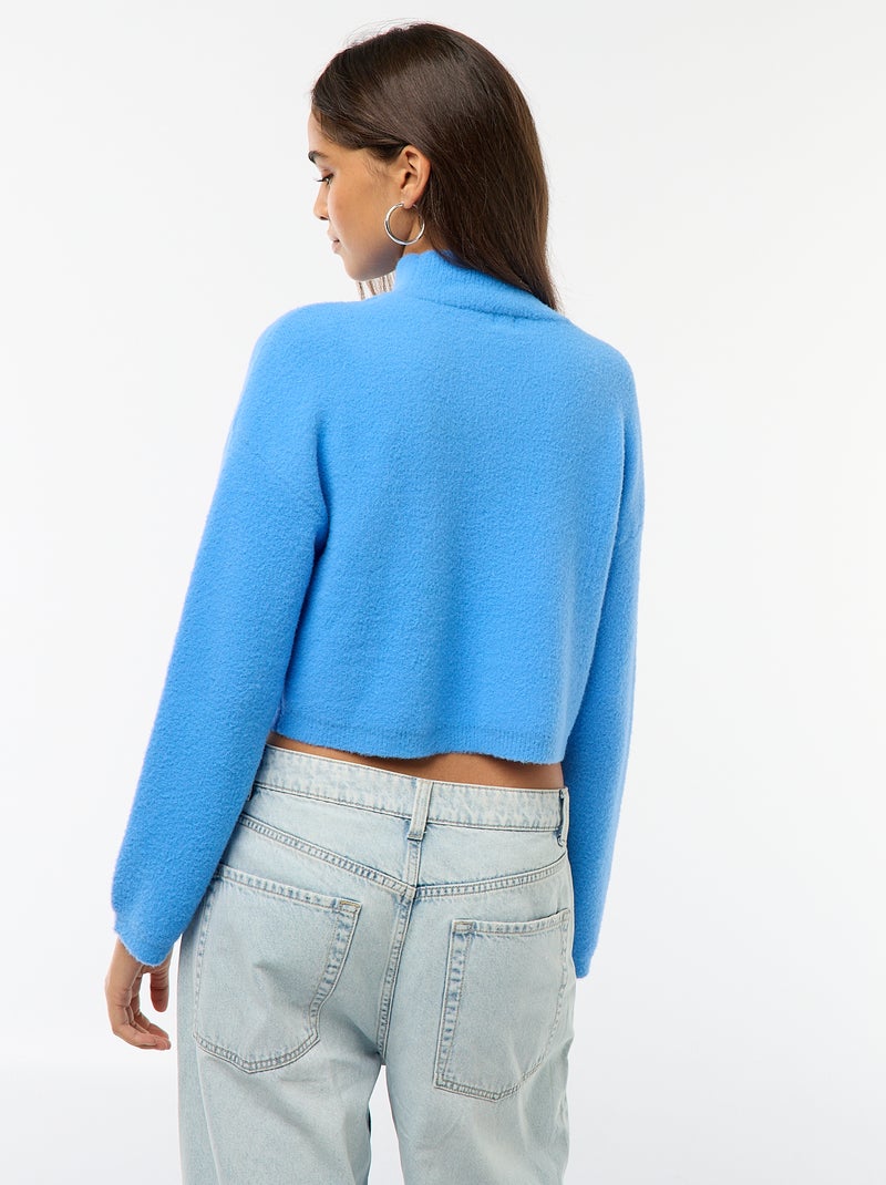Jersey de cuello alto en punto grueso Azul - Kiabi