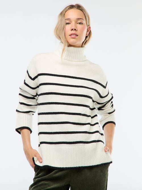 Jersey de cuello alto en punto grueso - Kiabi