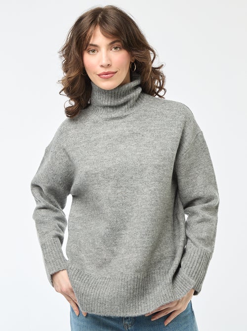 Jersey de cuello alto en punto grueso - Kiabi
