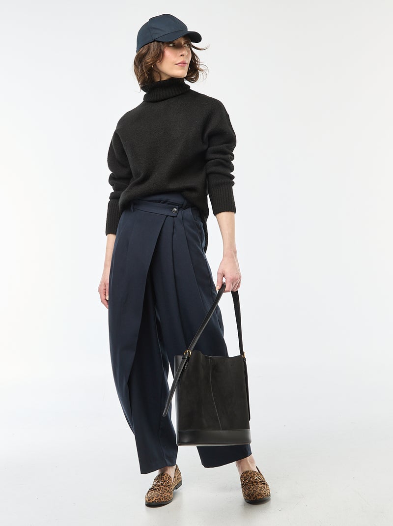 Jersey de cuello alto en punto grueso Negro - Kiabi