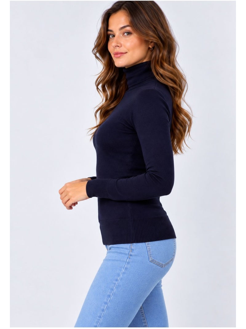Jersey de cuello alto kebello Azul marino - Kiabi