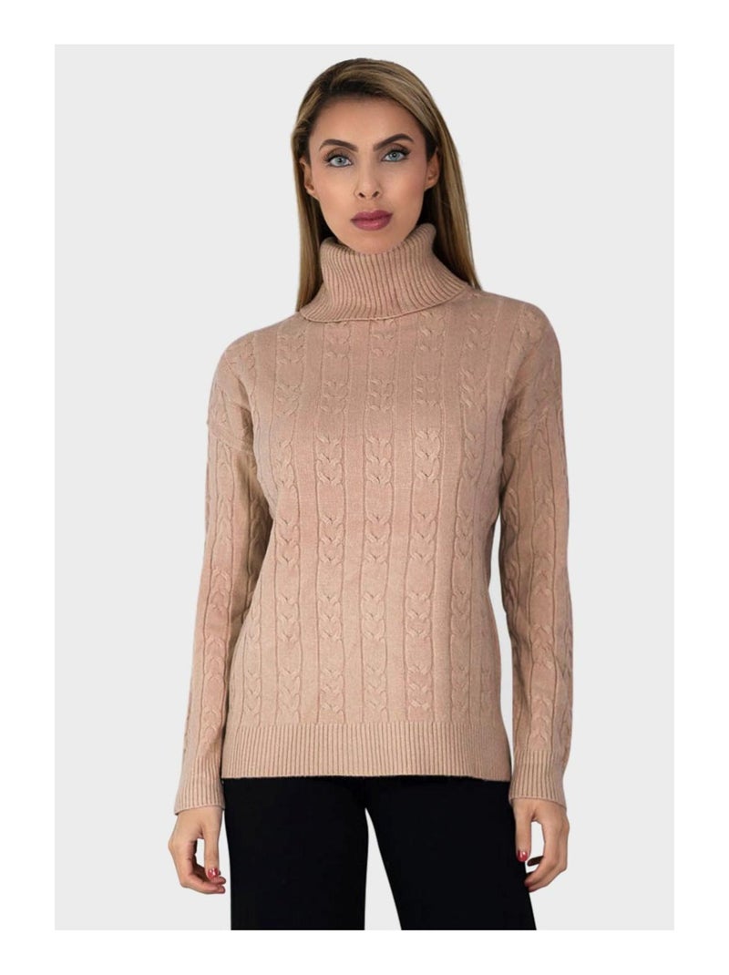 Jersey de cuello alto Kebello Beige - Kiabi