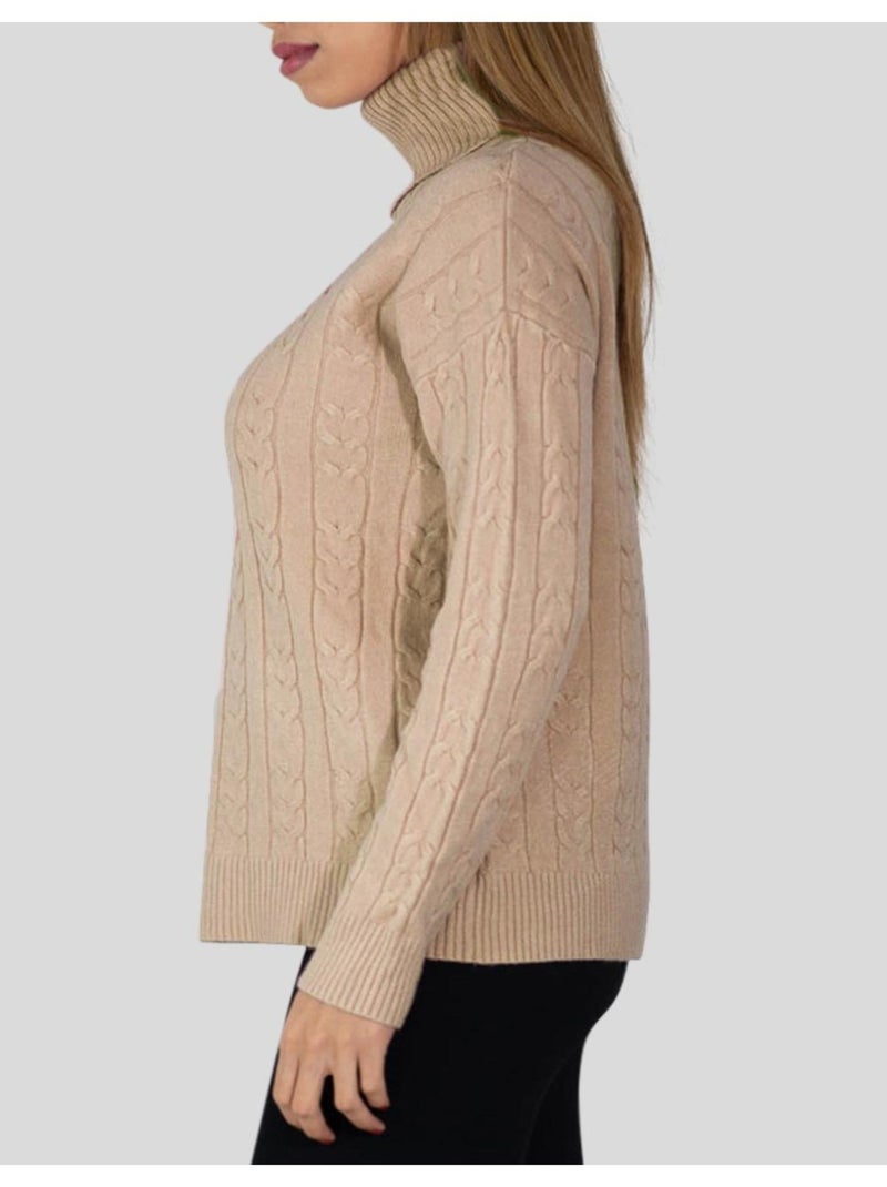 Jersey de cuello alto Kebello Beige - Kiabi