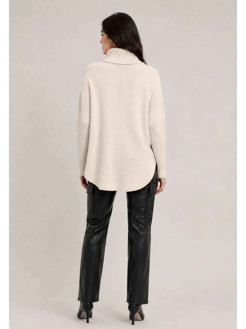 Jersey de cuello alto kebello Beige - Kiabi