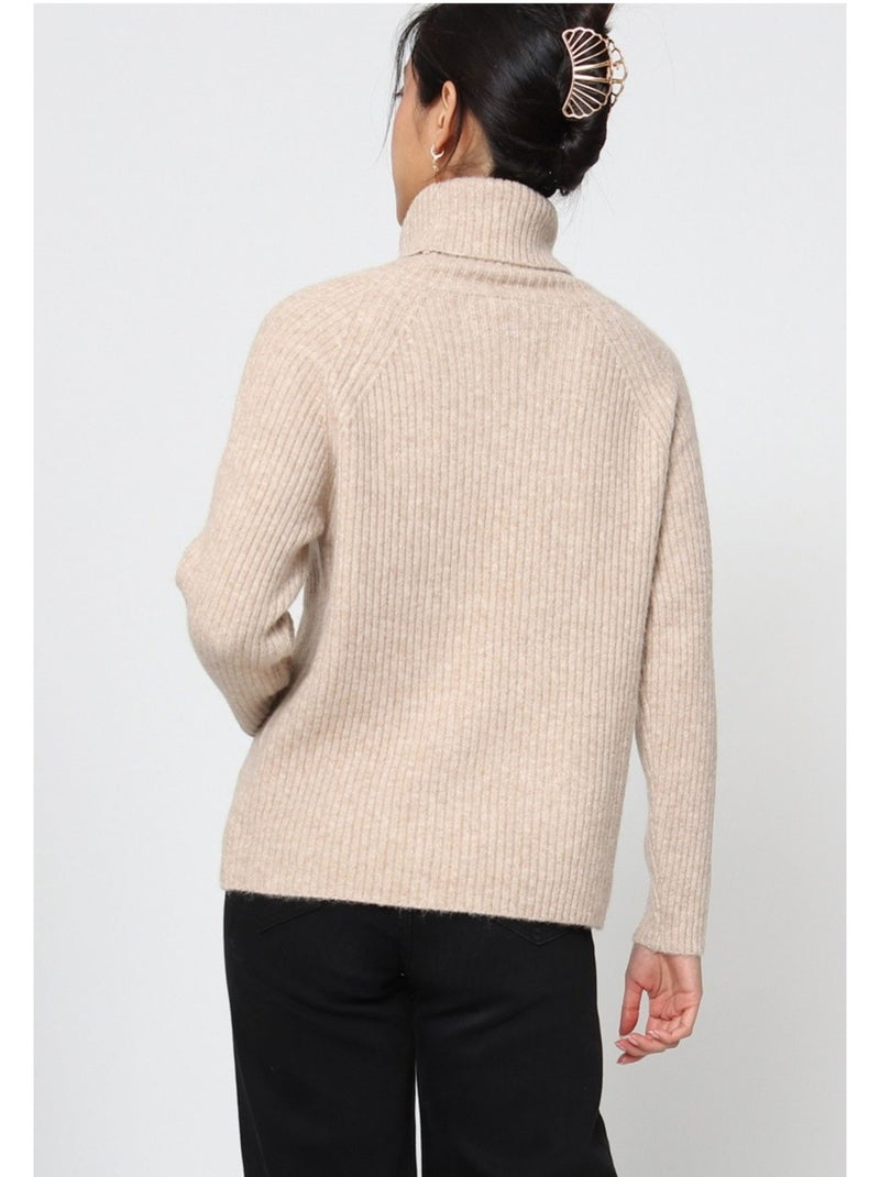 Jersey de cuello alto kebello Beige - Kiabi