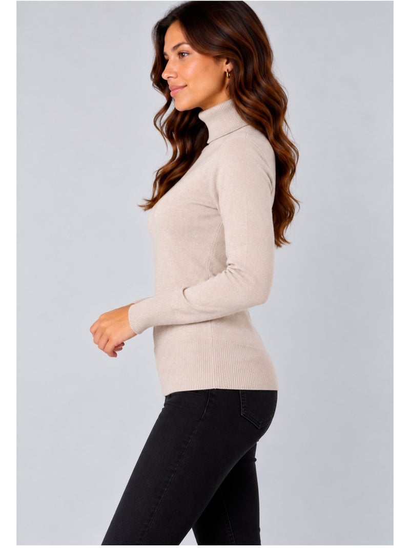 Jersey de cuello alto kebello Beige - Kiabi