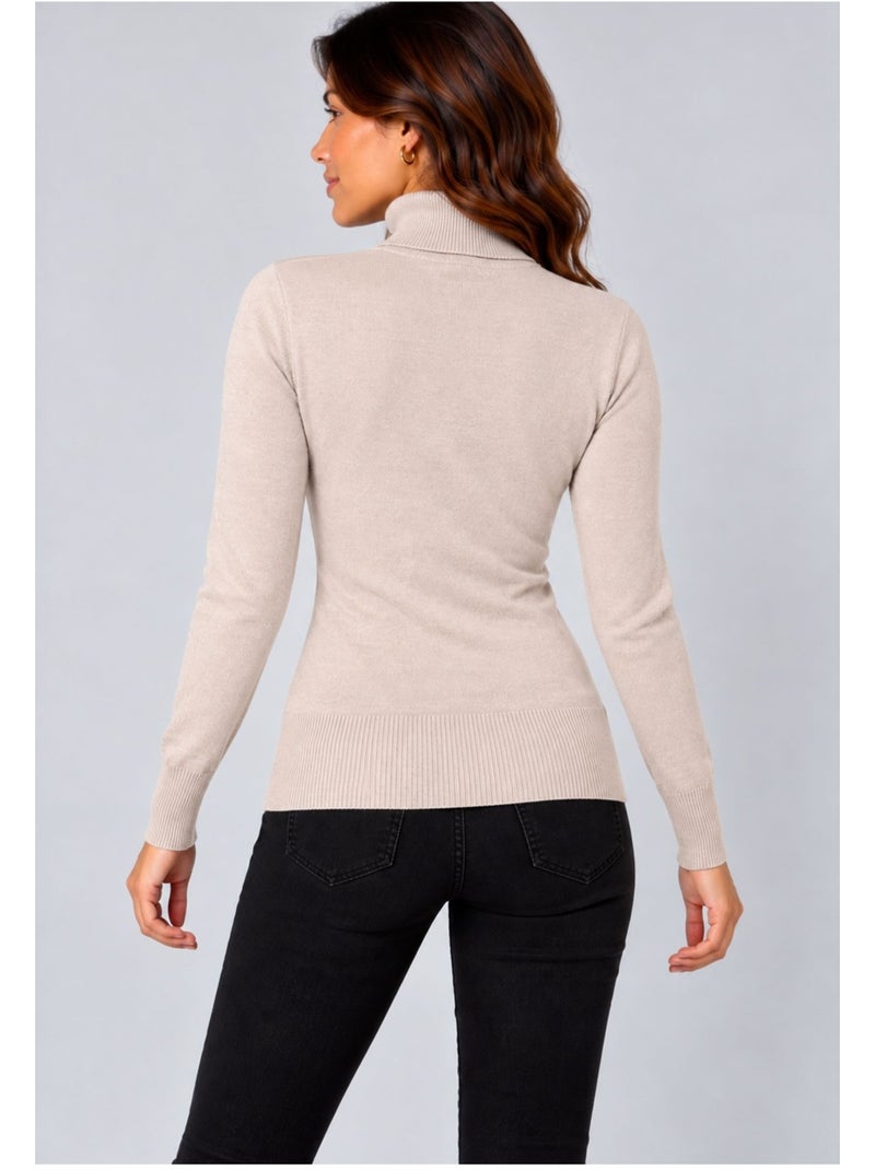 Jersey de cuello alto kebello Beige - Kiabi