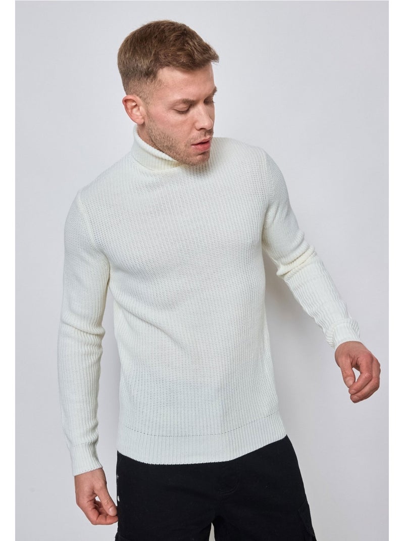 Jersey de cuello alto Kebello Blanco - Kiabi