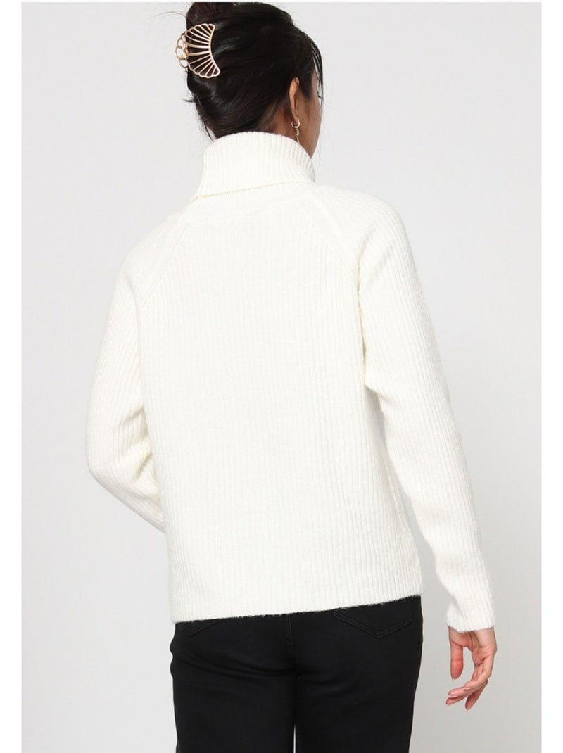 Jersey de cuello alto Kebello Blanco - Kiabi