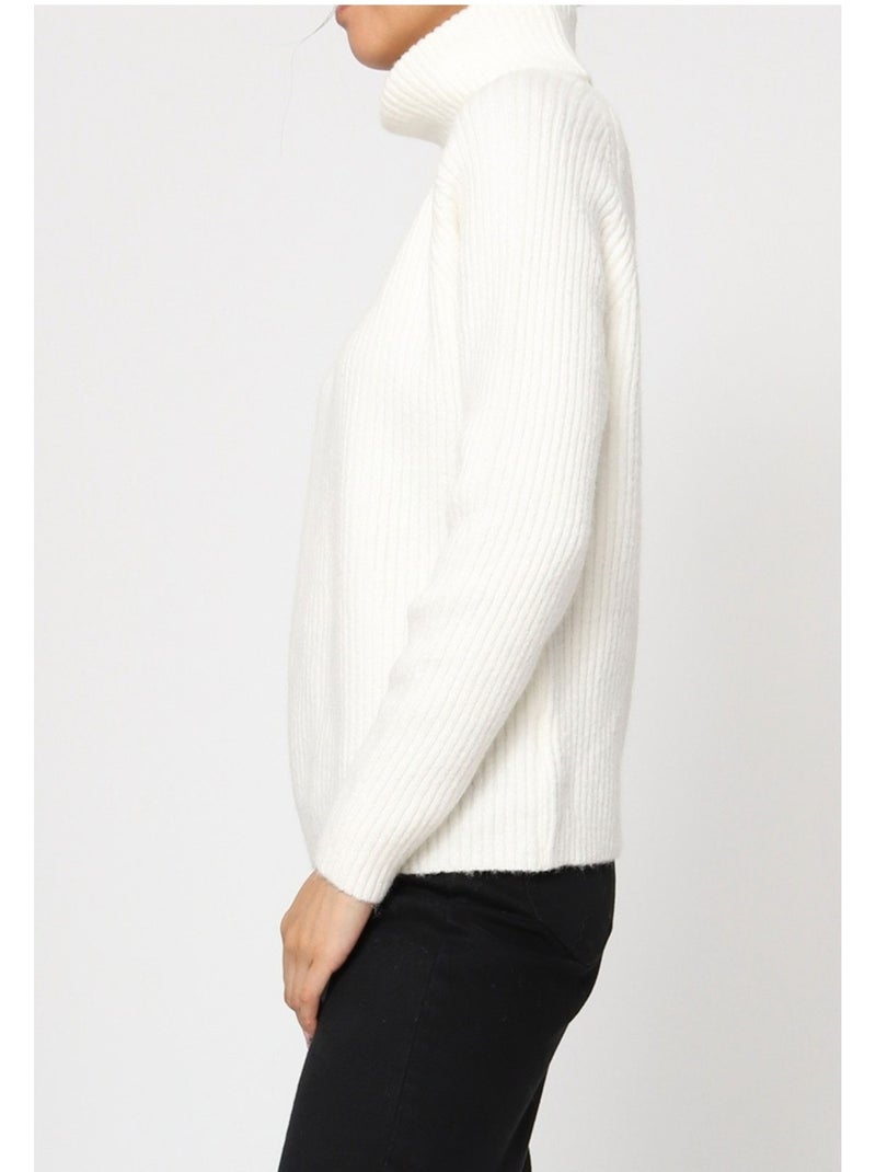 Jersey de cuello alto Kebello Blanco - Kiabi