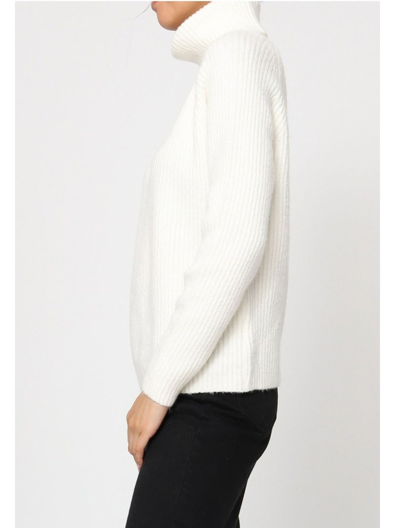 Jersey de cuello alto kebello Blanco - Kiabi