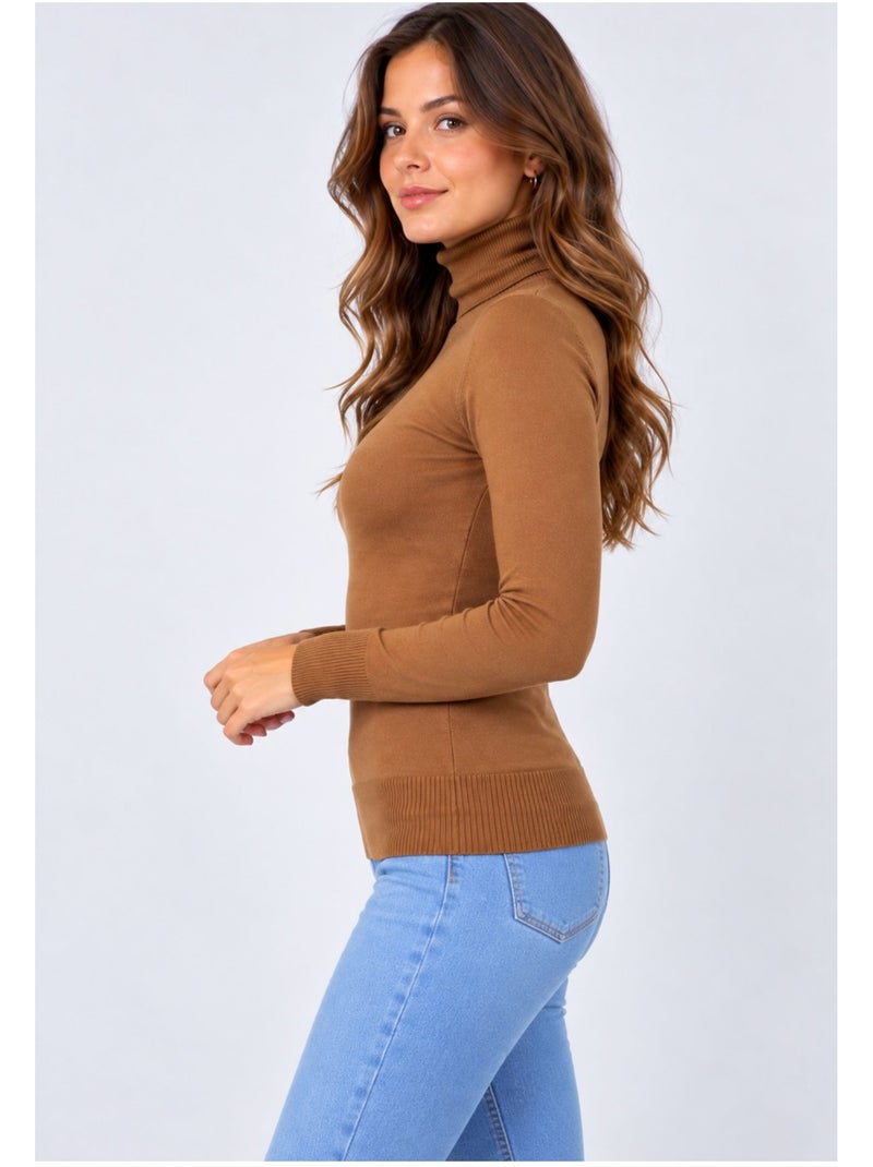 Jersey de cuello alto kebello Camel - Kiabi